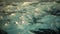 View from the airplane porthole on snowy mountains on day time