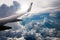 View from Airplane window fly over Cumulonimbus cloud bird eye v