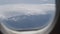 View From the Airplane Window to Mount Kilimanjaro and Clouds, Tanzania, Africa