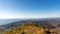 View from Akhun mountain. Black Sea and bright blue sky. Sochi, Russia