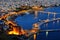 View of Alanya harbor form Alanya peninsula. Turkish Riviera