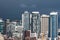 View of Alaskan Way and Pike Place Market from Alki Beach. Seattle Waterfront.