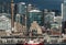 View of Alaskan Way and Pike Place Market from Alki Beach. Seattle Waterfront.