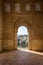 View of the Albayzin district of Granada, Spain, from an arched