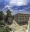 View of the Alcazaba, arab castle and Palacio de la aduana Malaga museum in Malaga, Spain