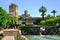 View of Alcazar and Cathedral Mosque of Cordoba, Spain.