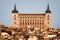 View of The Alcazar of Toledo. Telephoto lens view