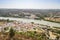 View of Alcoutim in Portugal and Sanlucar de Guadiana in Spain