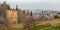 View of Alhambra wall and Granada, Spain