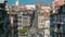 View of the Almeida Garret Square with the Sao Bento railway station and Congregados Church timelapse.