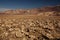 View along Badwater Road in Death Valley National Park, California. Badlands, canyon