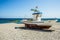 A view along the beach at Castell de Ferro, Spain towards the breakwater