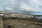 View along the cliffs from Porthleven with clock tower, Cornwall