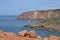 View along coast on Spanish island Menorca