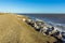 A view along the coastal defenses for the town of Aldeburgh, Suffolk