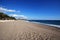 View along Daitona beach, Marbella, Spain.