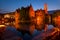 View along De Rozenhoedkaai, or The Quai of the Rosary, in Bruges, Belgium