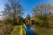 A view along the Grand Union canal near Foxton Locks, UK