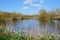 View along the River Tame at the National Memorial Arboretum, Alrewas.