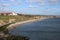 View along Seaham beach to cliffs, County Durham