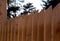 View along the top of a stylish modern timber fence/ privacy screen