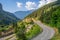 View of alpine highway in France.