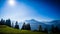 View on Alpine Mountain range near Brixen im Thale