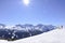 View of the Alps mountains with snow