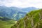 view of Alps from top of cable car at Bad Gastein, Austria