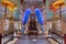 View of the altar in the main hall of worship of the Cao Dai temple in Hoi An