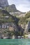 View of Amalfi city in Italy from a boat.