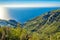 View of the Amalfi Coast from the Path of the Gods, a hiking trail near Positano