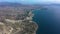View of amazing bay. New World. Crimea. aerial view. 4k drone footage. Amazing mountain road