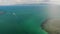 View of amazing coral reefs. Picturesque drone view of tranquil blue sea and beautiful coral reefs near coast of