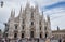 View of amazing gothic cathedral Duomo di Milano.