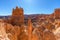 View of amazing hoodoos sandstone formations in scenic Bryce Canyon National Parkon on a sunny day.