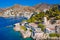 View of the amazing Hydra island, Greece.