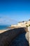 View from amazing promenade on the ramparts in the old town, Saint Malo