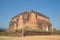 A view of the ancient base of a giant stupa, Mingun Pahtodawgyi pagoda. Mingun, Myanmar