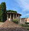 View of ancient circular roman temple - The Temple of Hercules Victor or Hercules, Rome, Italy