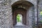 View of the ancient gate in the Fortress of Bergamo Rocca di Bergamo in Italian. Construction 1331-1336. Italy