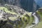 View of the ancient Inca City of Machu Picchu. The 15-th century Inca site.\'Lost city of the Incas\'.