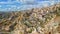 View of ancient Nevsehir cave town and a castle of Uchisar