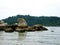 A view of ancient rocks at seaside of pangkor island, Malaysia