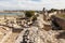 View of the ancient ruins of Chersonesos and the city of Sevastopol in the distance. Travel concept