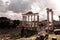 View of the ancient ruins near Colosseum in Rome, Italy