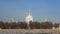 View of the ancient Smolny Cathedral on a Sunny April morning. Saint Petersburg