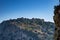 View of the ancient venetian castle paleokastro near Voidokilia beach in Messenia, Greece