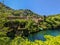 View of the ancient village of Stifone located along the banks of the Nera river in Umbria