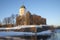 View of the ancient Vyborg castle. Leningrad region, Russia